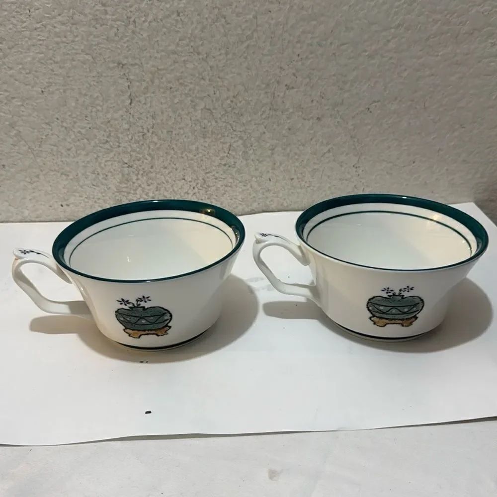 2 Piece Vintage Korean Chum Bone China Bowls Handmade & Painted
